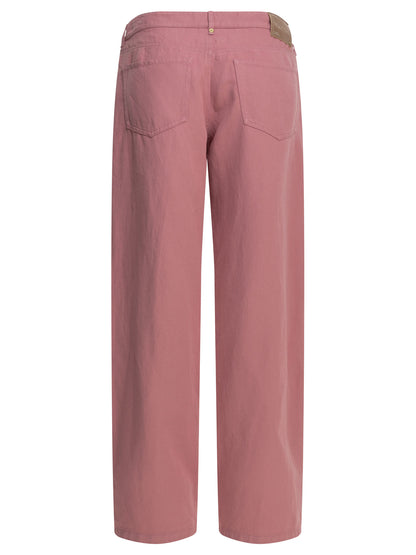 Max Mara Studio Casual cotton linen pants - Pink