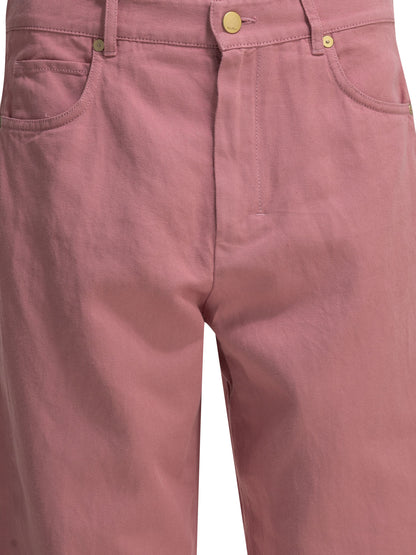 Max Mara Studio Casual cotton linen pants - Pink