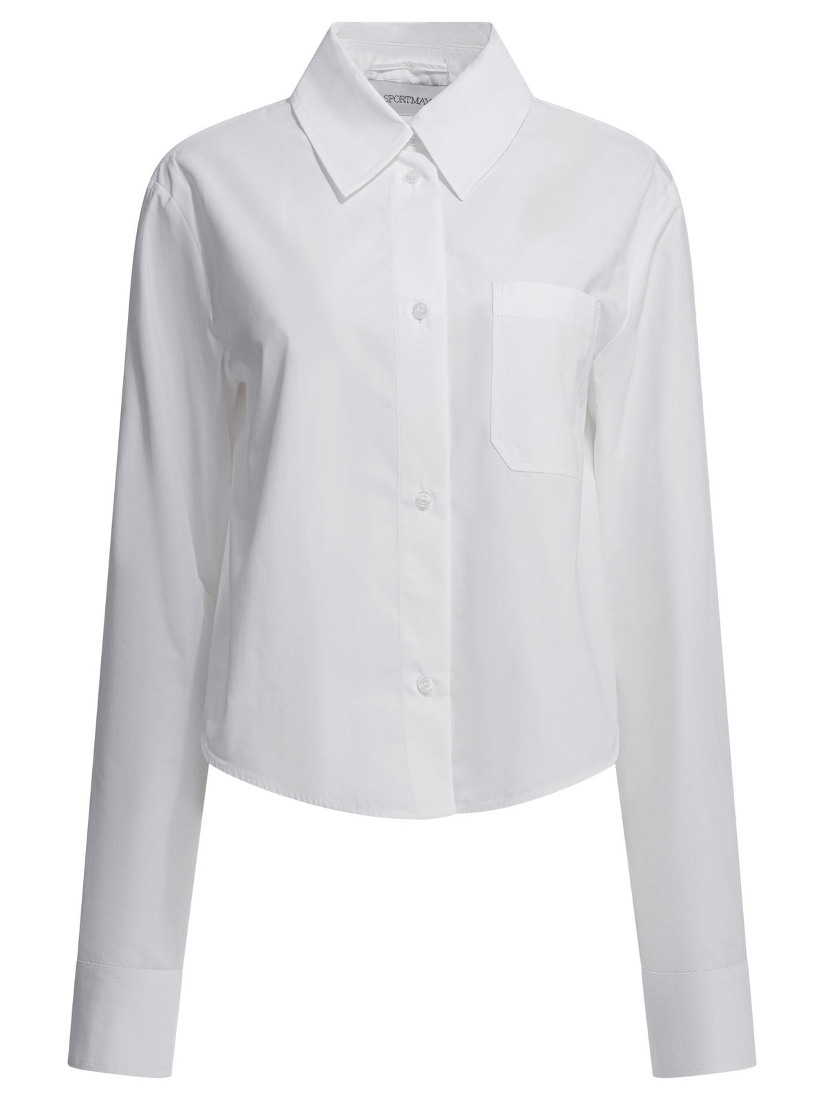 Max Mara Sportmax Cotton shirt with pleated back - White