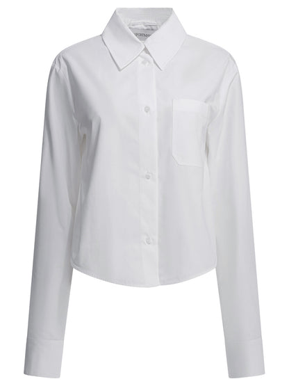 Max Mara Sportmax Cotton shirt with pleated back - White