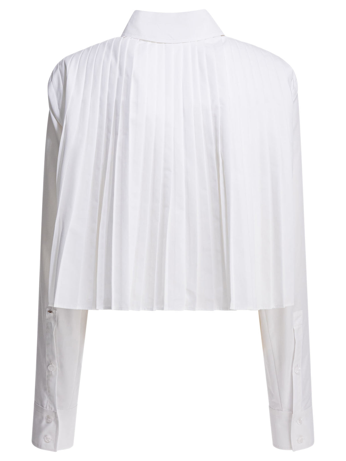Max Mara Sportmax Cotton shirt with pleated back - White