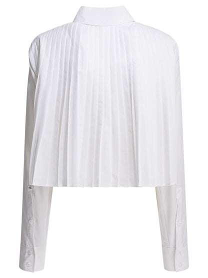 Max Mara Sportmax Cotton shirt with pleated back - White