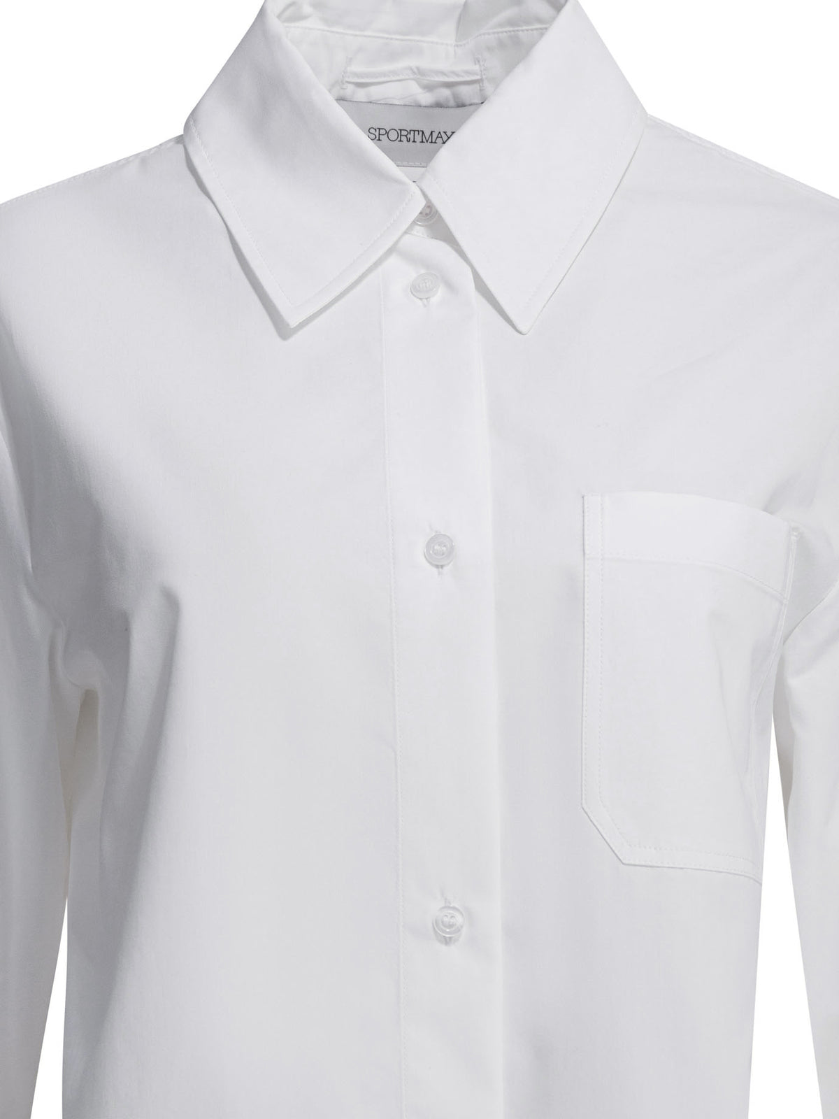 Max Mara Sportmax Cotton shirt with pleated back - White