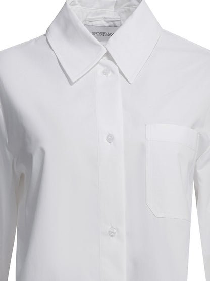 Max Mara Sportmax Cotton shirt with pleated back - White