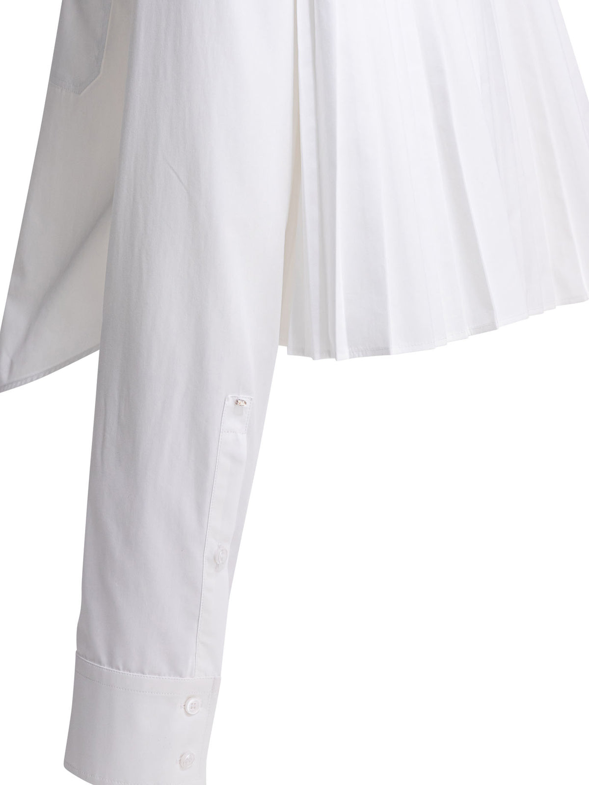 Max Mara Sportmax Cotton shirt with pleated back - White