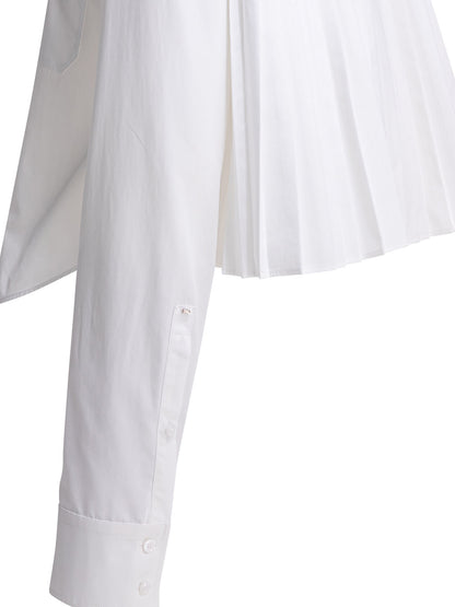 Max Mara Sportmax Cotton shirt with pleated back - White