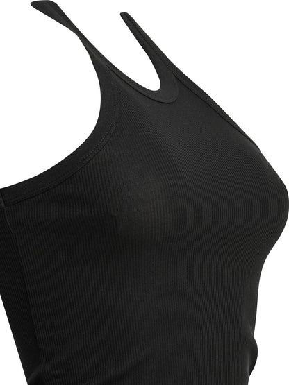 Max Mara Sportmax Cotton and silk tank top - Black