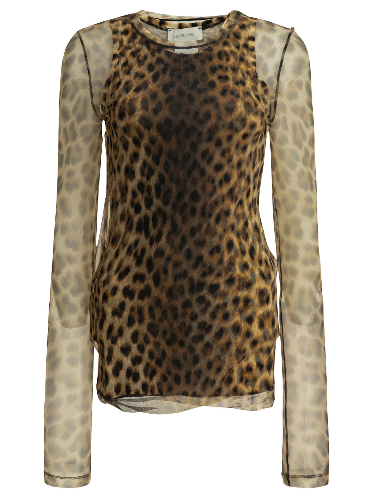Max Mara Sportmax Fitted animalier top - Brown