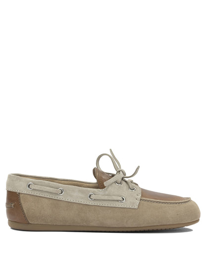 Miu Miu Suede lace-up loafers - Beige