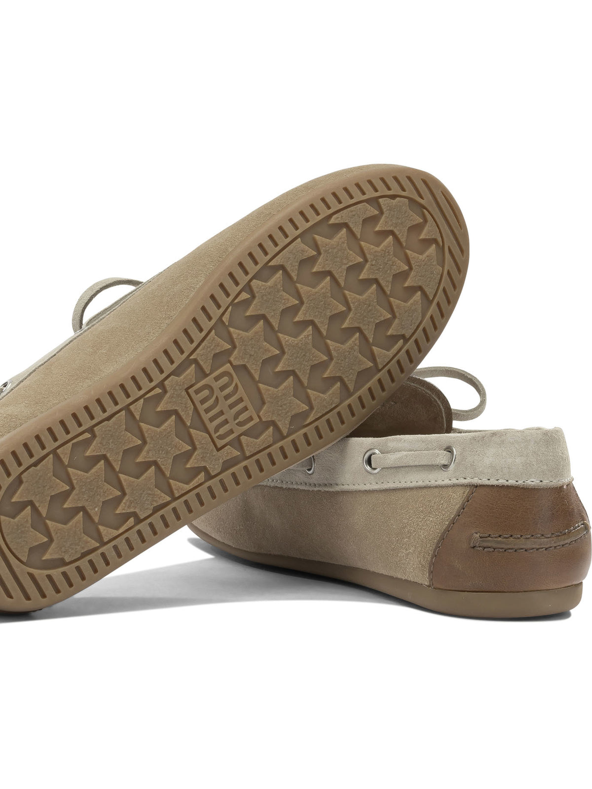Miu Miu Suede lace-up loafers - Beige