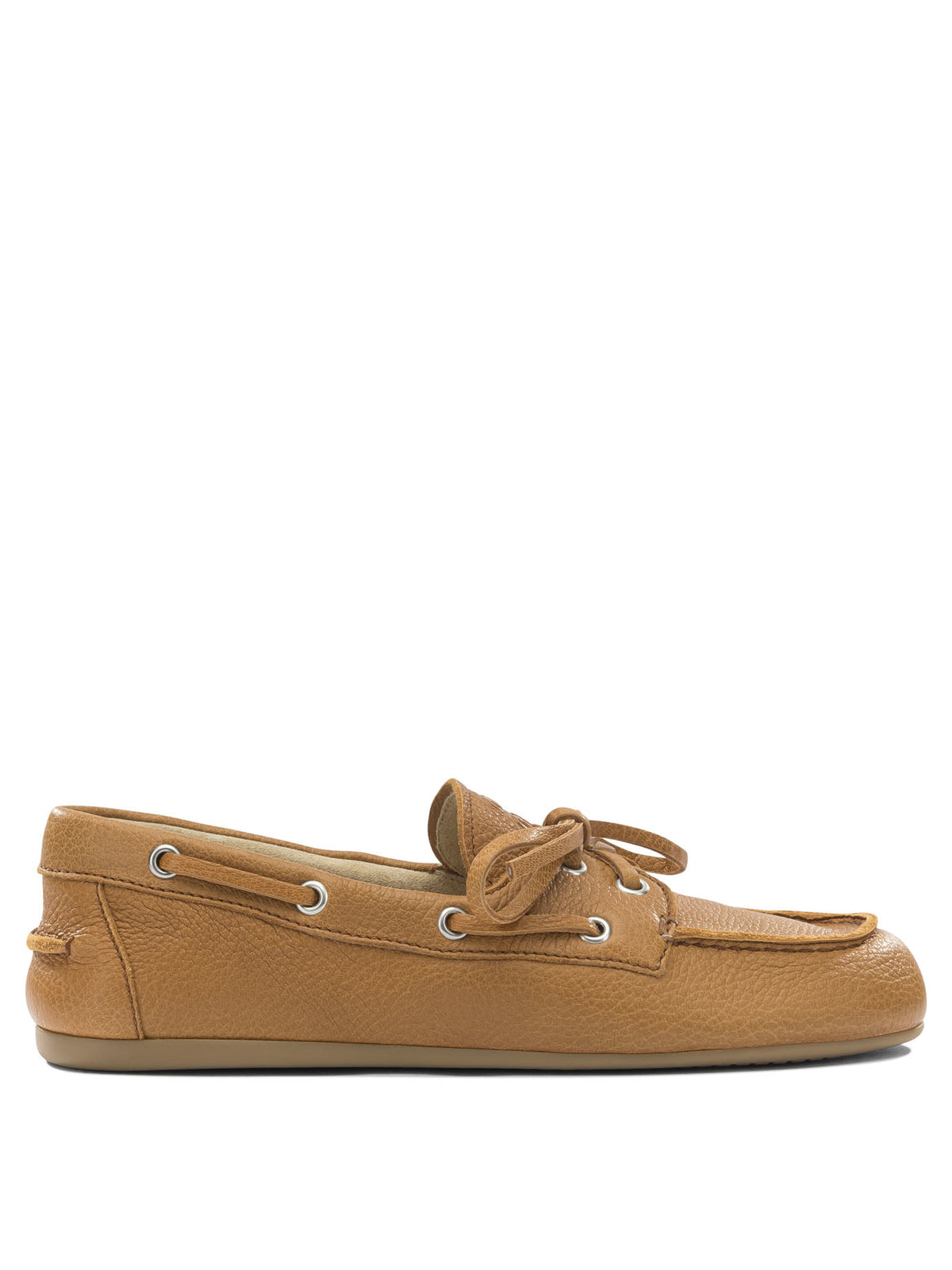 Miu Miu Leather lace-up loafers - Beige