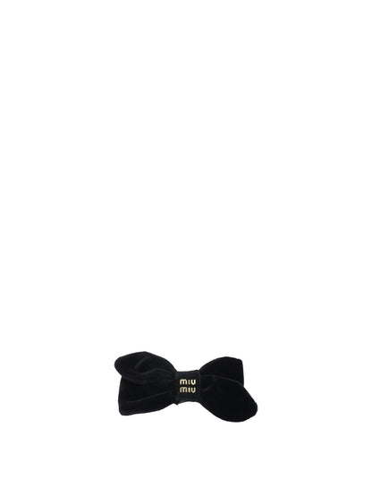 Miu Miu Velvet hair clips - Black
