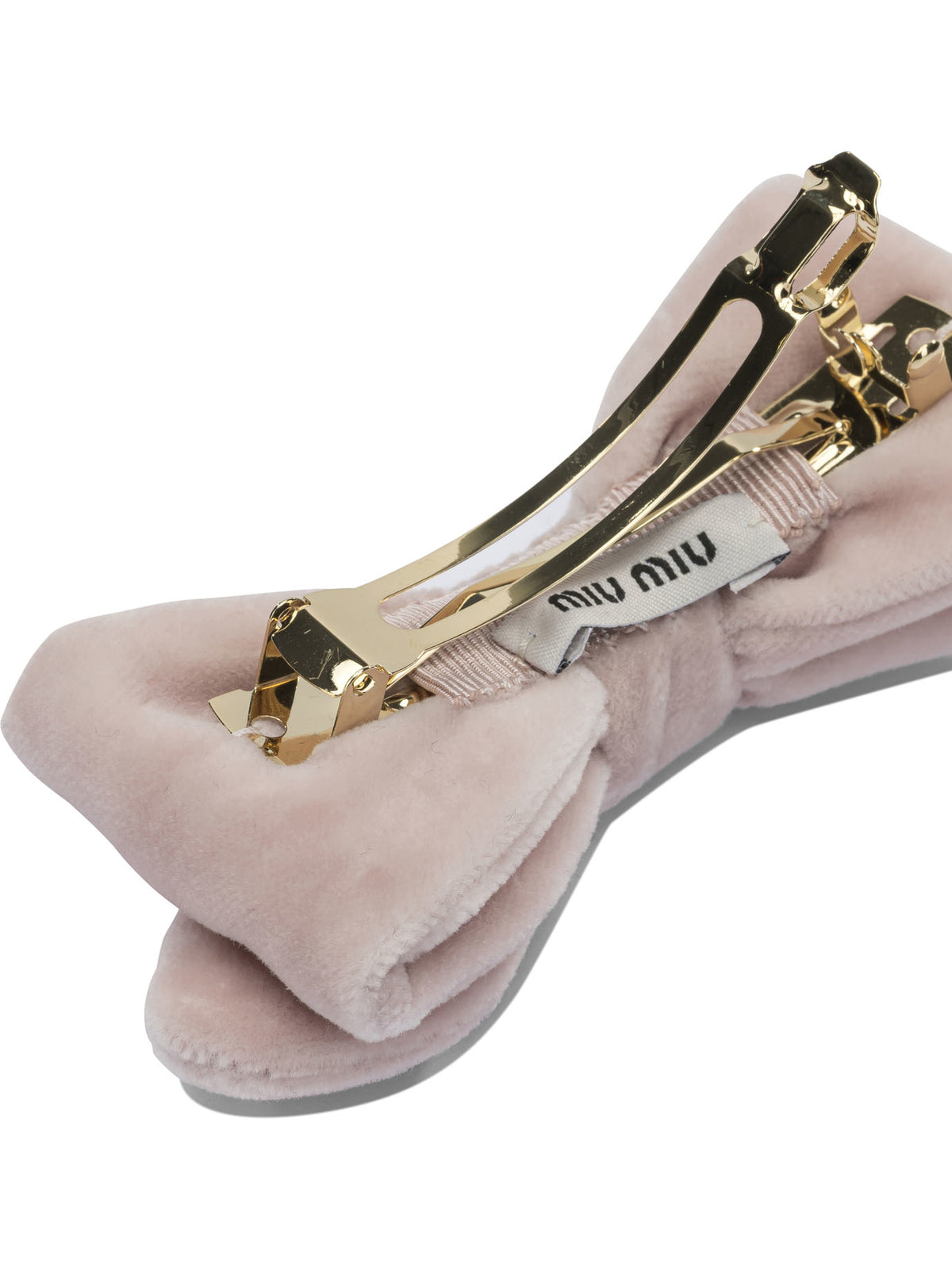 Miu Miu Velvet bow clip - White