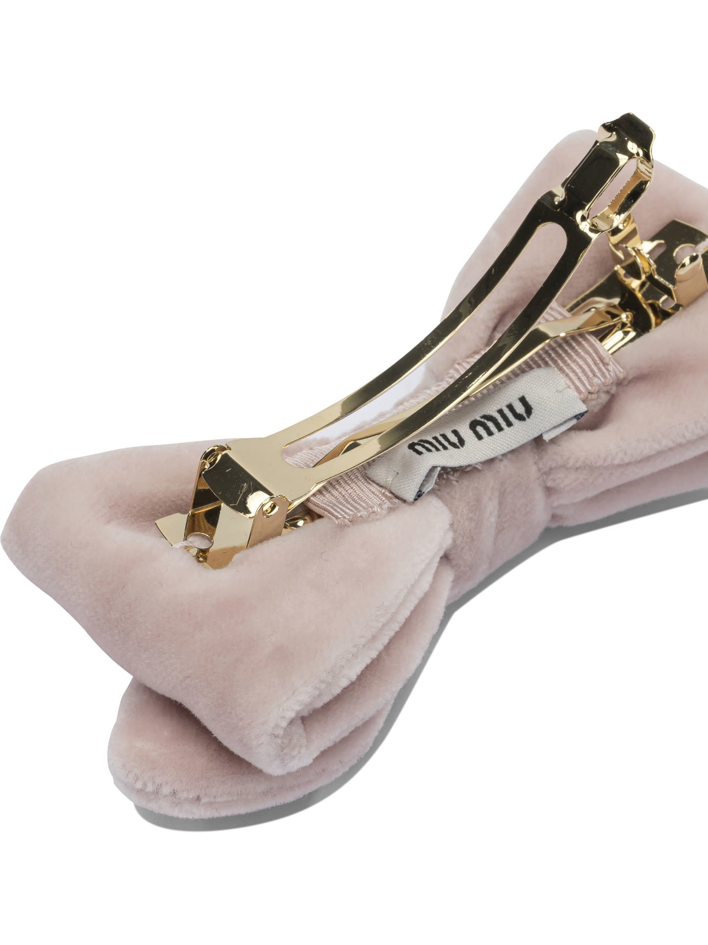 Miu Miu Velvet bow clip - White