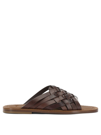 Miu Miu Leather slides - Brown