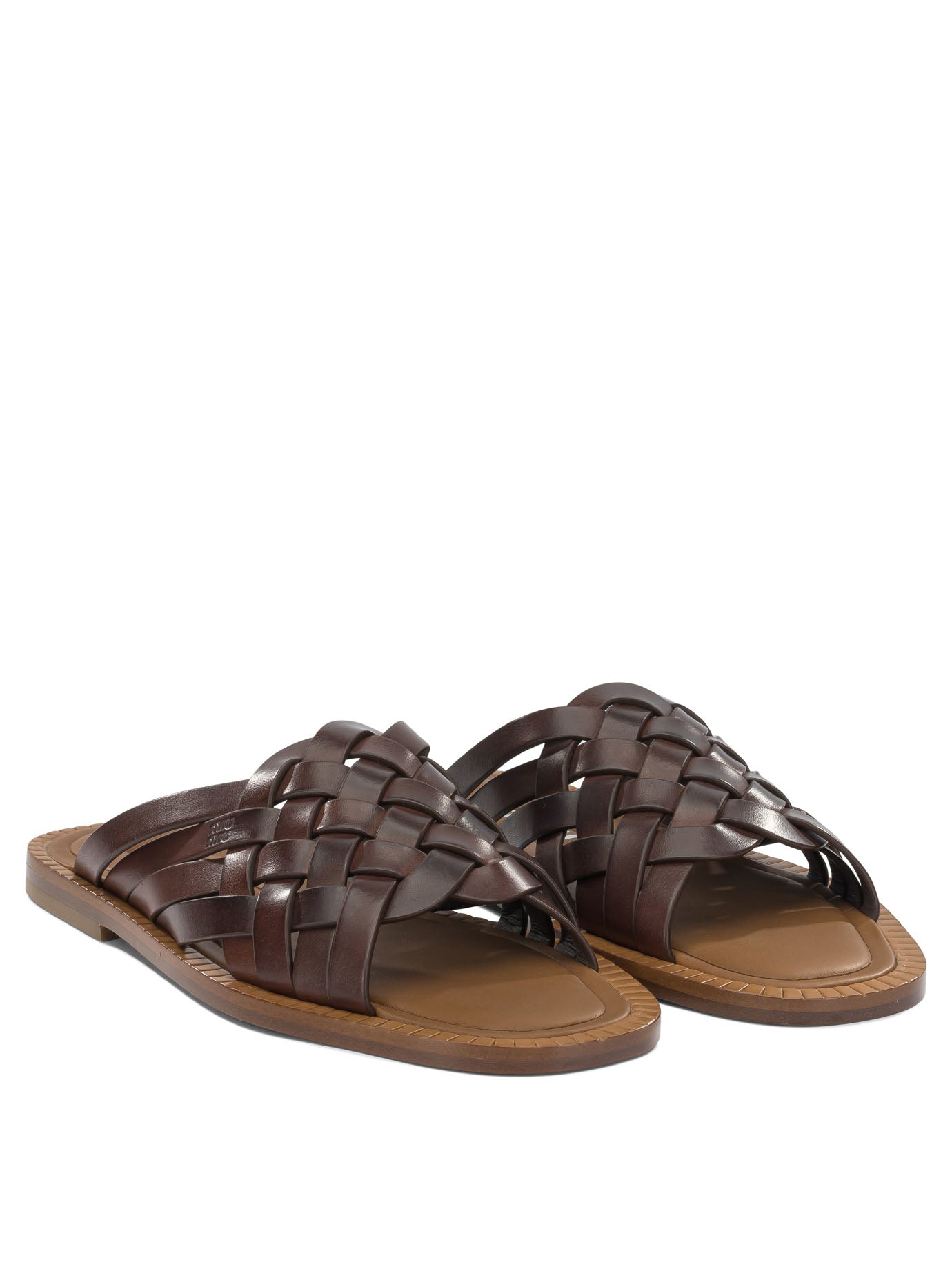 Miu Miu Leather slides - Brown