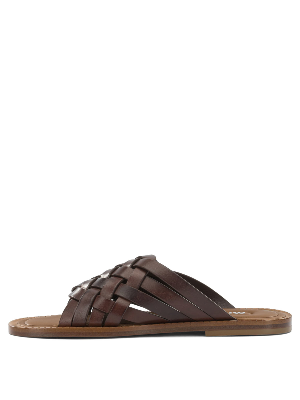 Miu Miu Leather slides - Brown