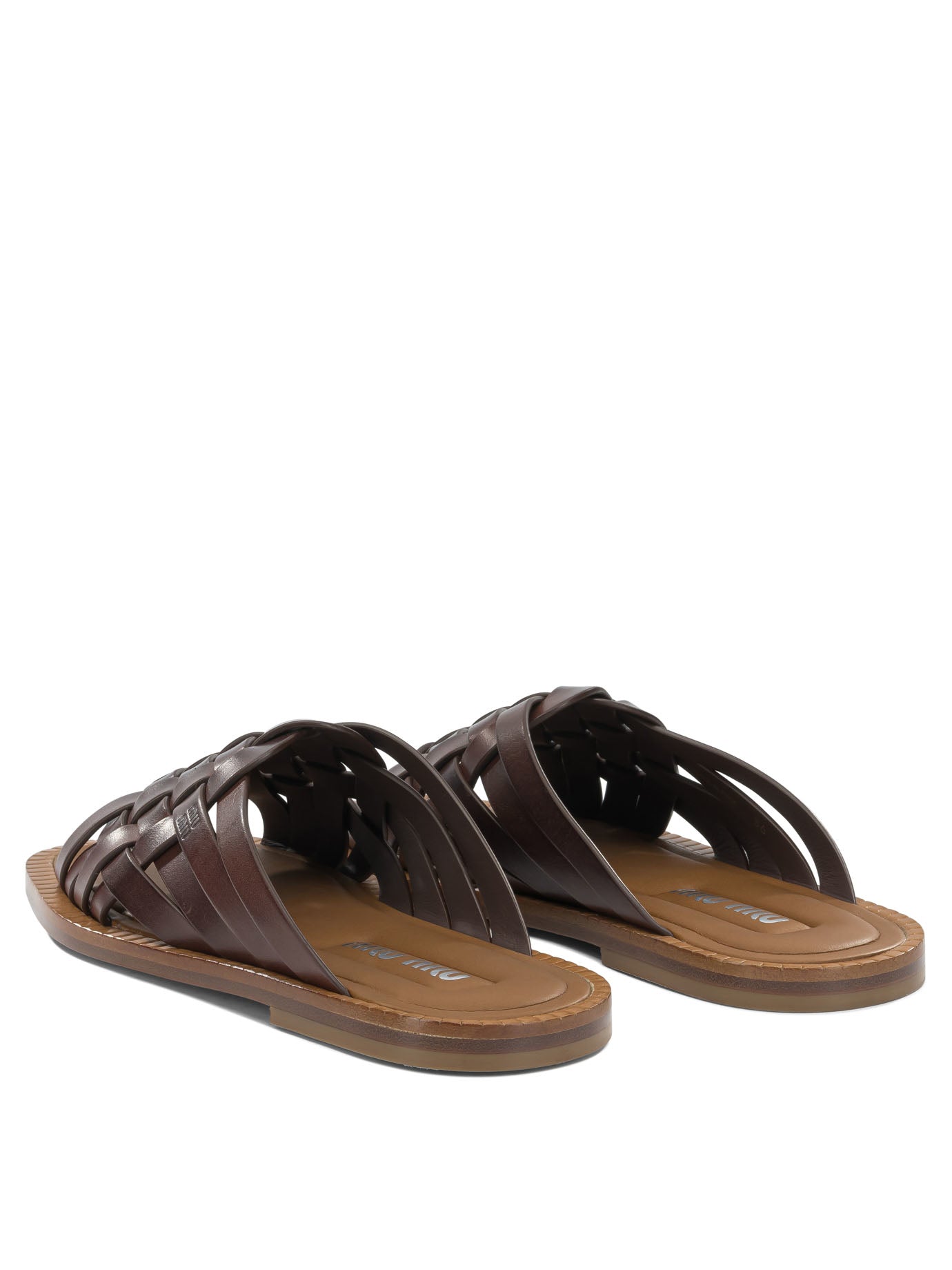 Miu Miu Leather slides - Brown