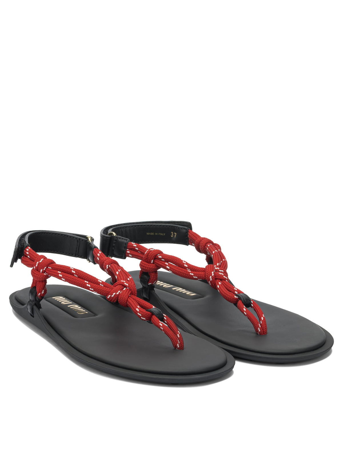 Miu Miu "Rivière" rope sandals - Red