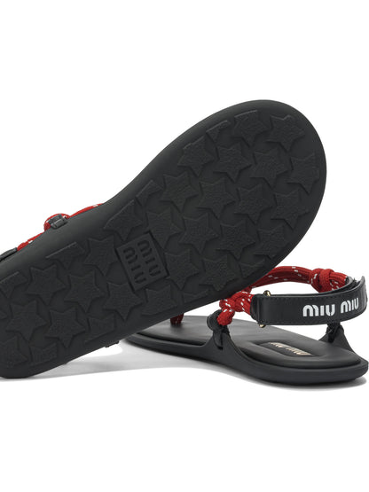 Miu Miu "Rivière" rope sandals - Red