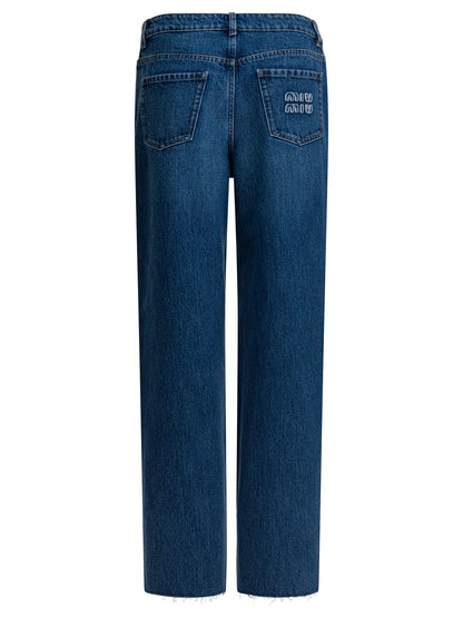 Miu Miu Five-pocket wide-leg jeans - Blue