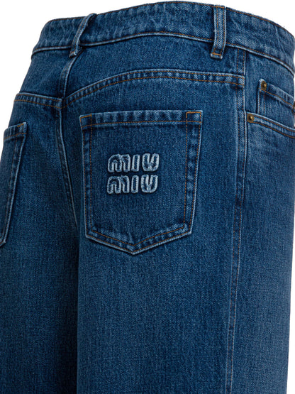 Miu Miu Five-pocket wide-leg jeans - Blue