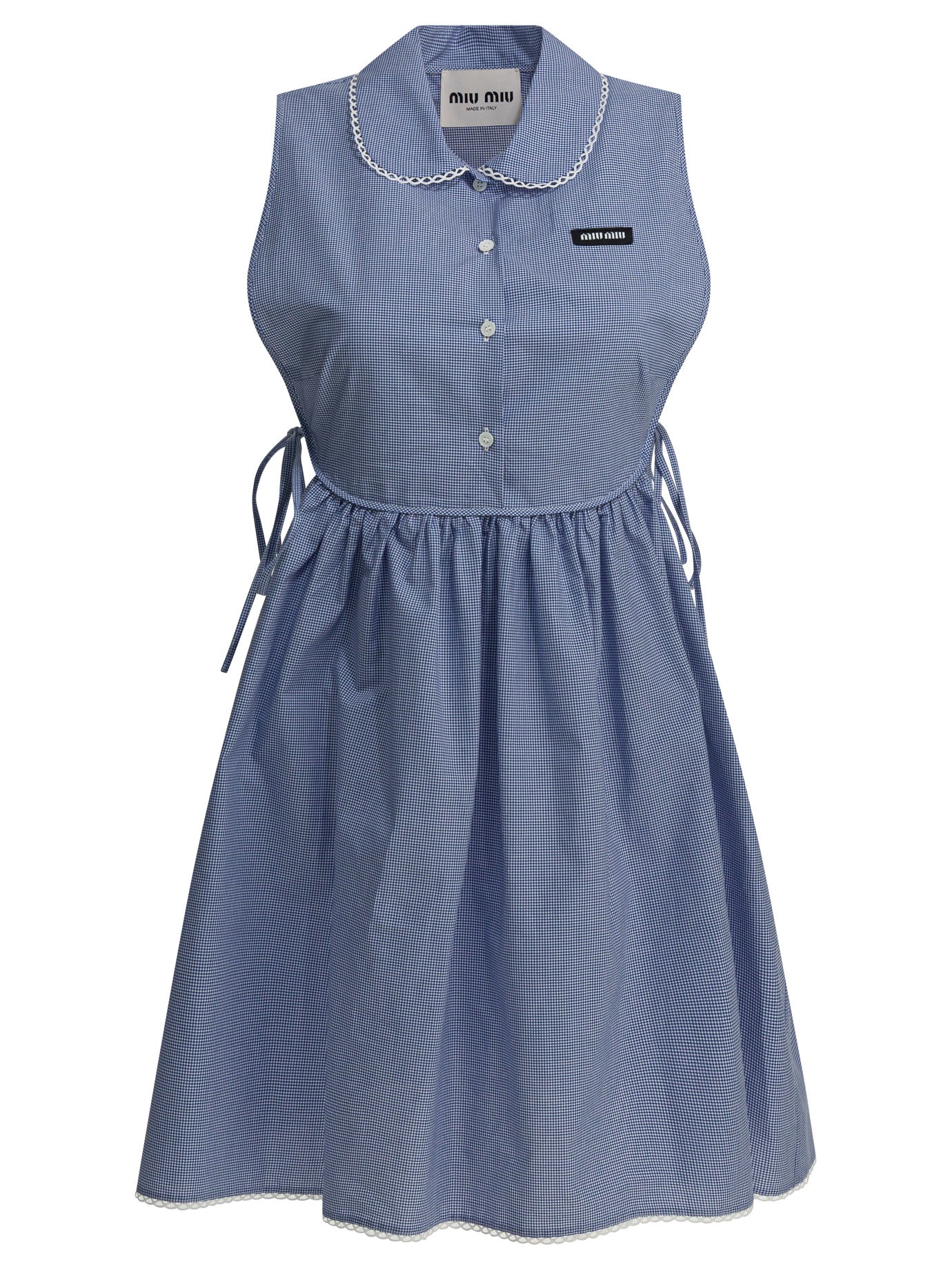 Miu Miu Short dress with logo - Light Blue