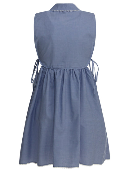 Miu Miu Short dress with logo - Light Blue