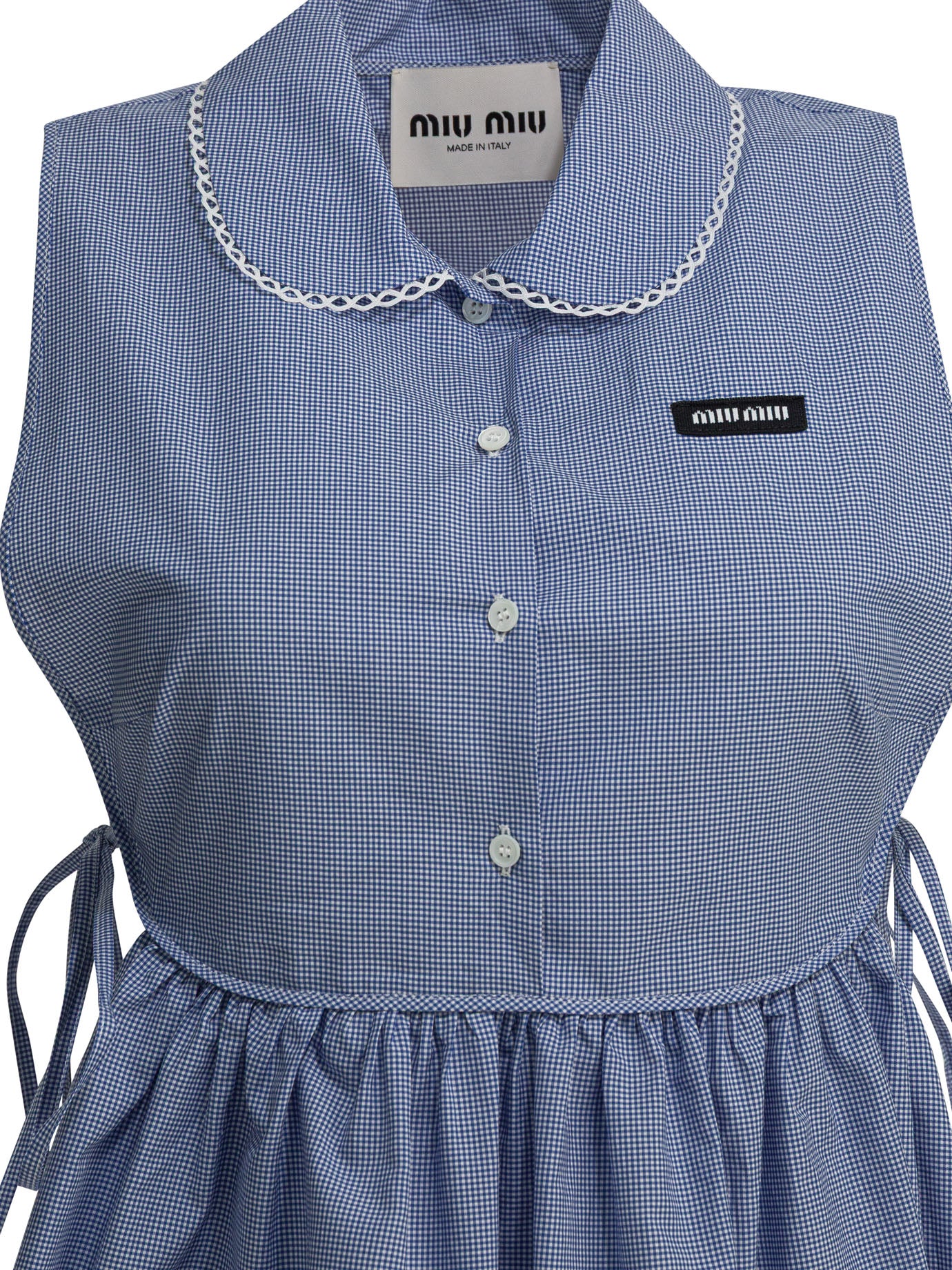 Miu Miu Short dress with logo - Light Blue