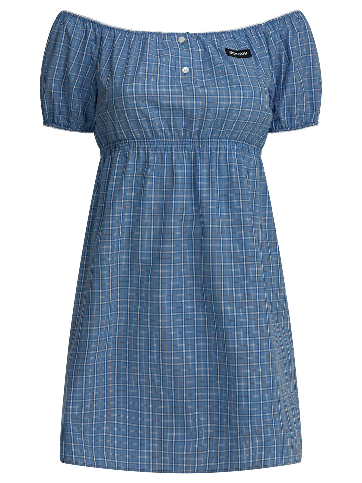 Miu Miu Short dress with logo - Light Blue
