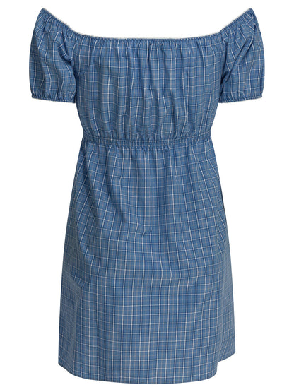 Miu Miu Short dress with logo - Light Blue