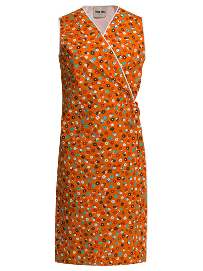 Miu Miu Short flared dress - Orange