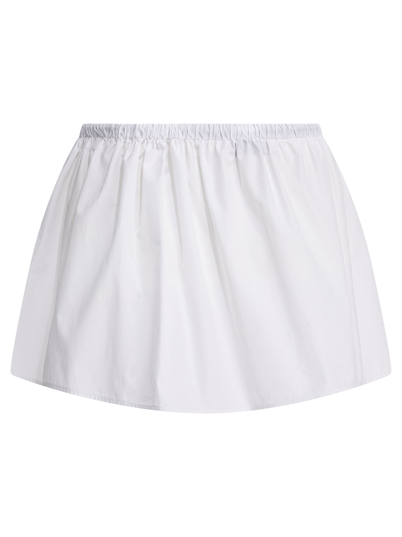Miu Miu Poplin mini skirt with logo - White