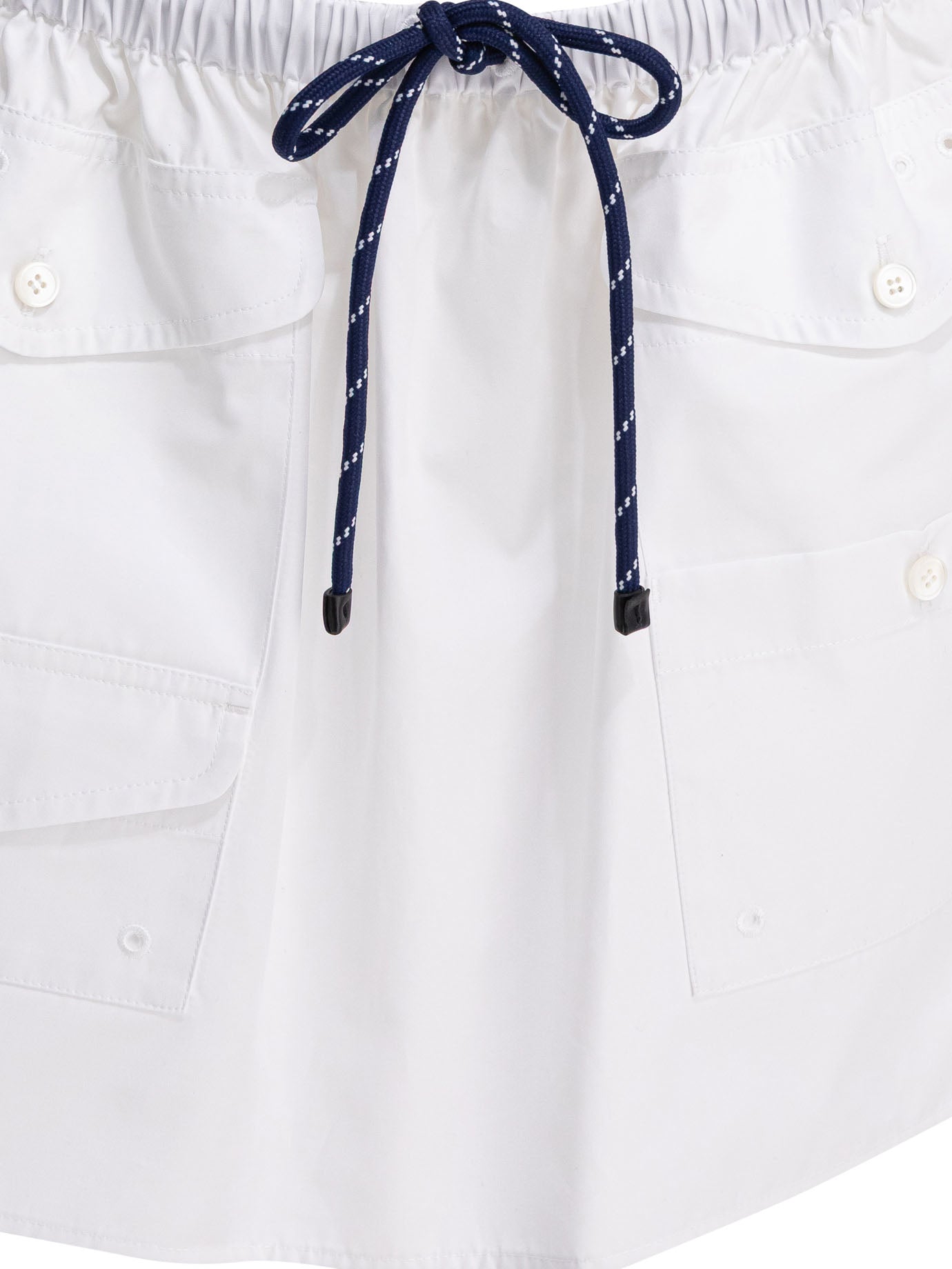 Miu Miu Poplin mini skirt with logo - White