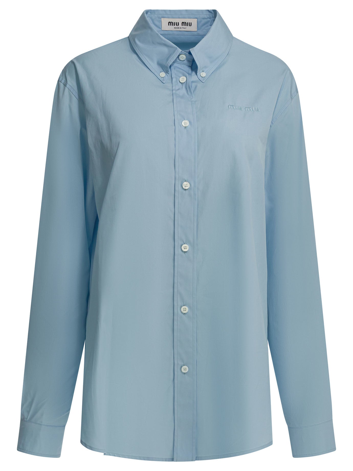Miu Miu Casual shirt with logo - Light Blue