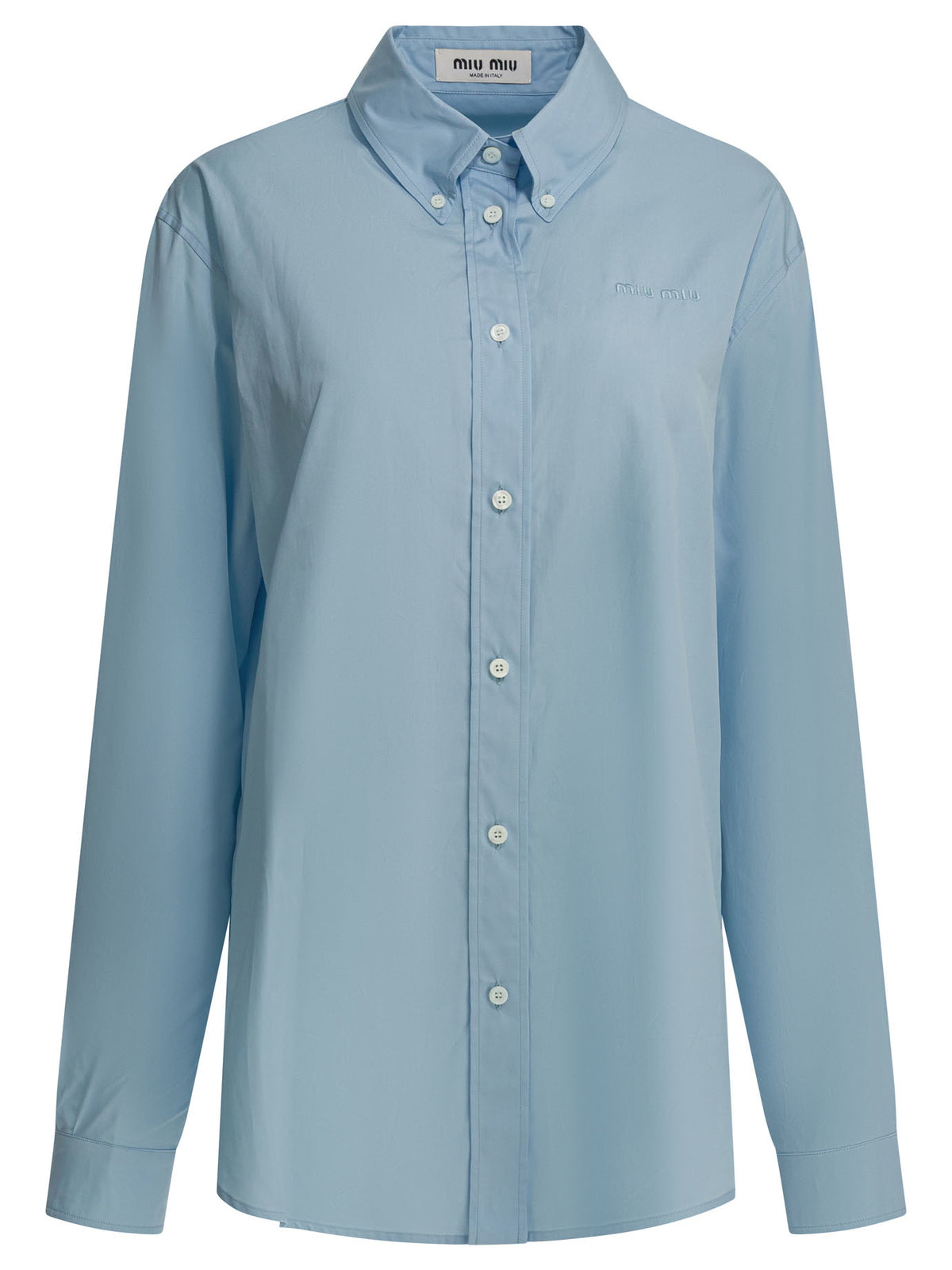 Miu Miu Casual shirt with logo - Light Blue