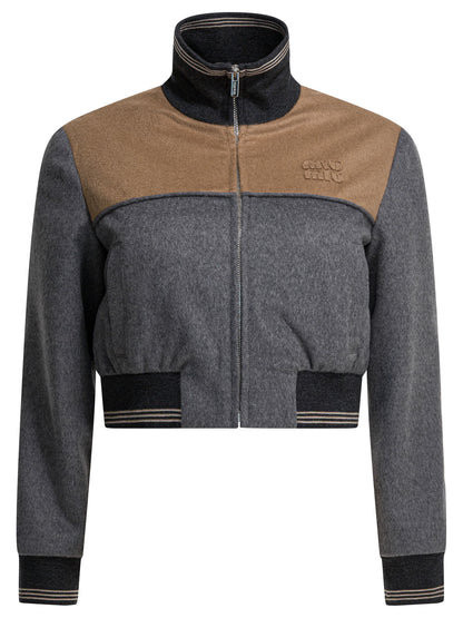 Miu Miu Wool and cashmere bomber jacket - Grey
