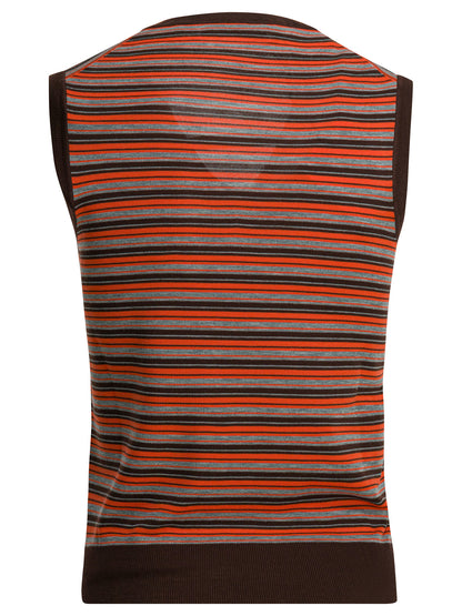 Miu Miu Wool vest with logo - Orange