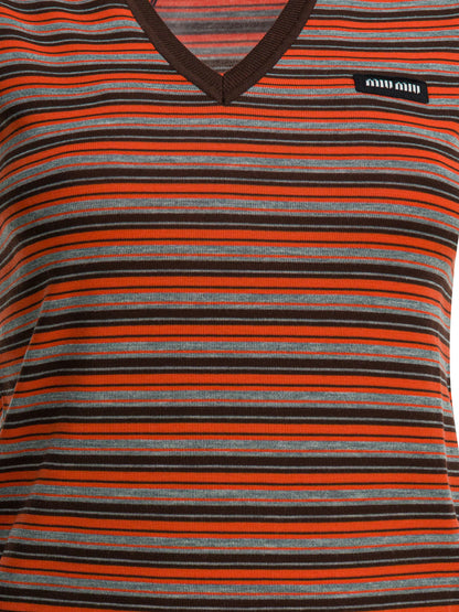 Miu Miu Wool vest with logo - Orange