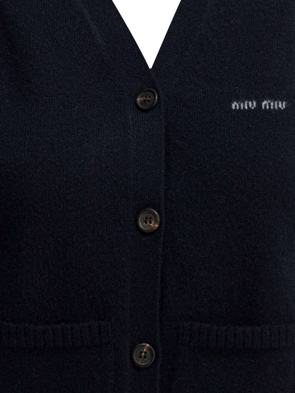 Miu Miu Cashmere vest with logo - Blue