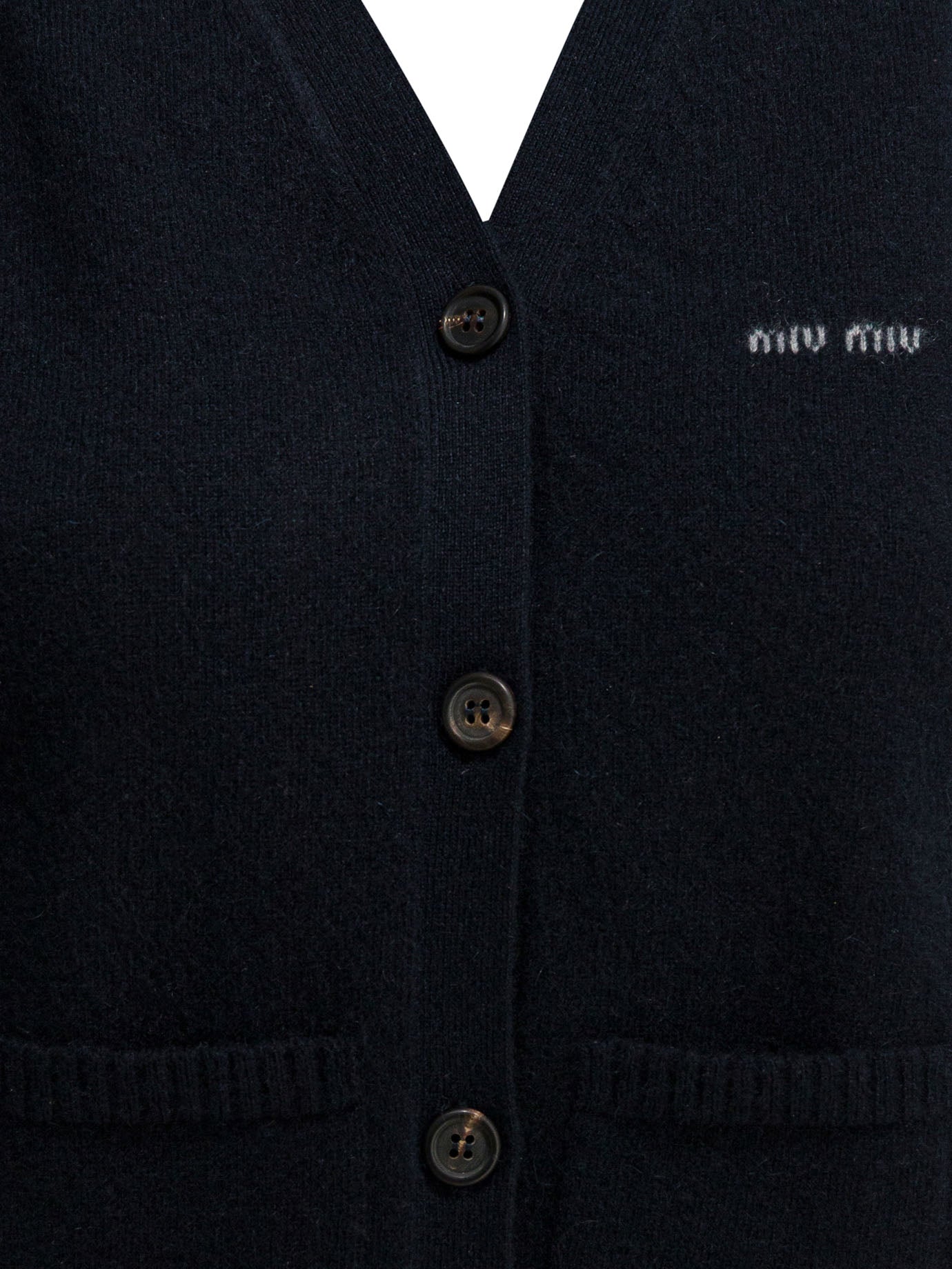Miu Miu Cashmere vest with logo - Blue