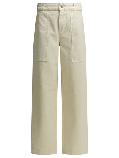 Moncler Cotton wide pants - Beige