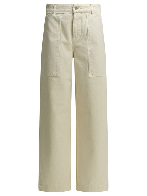 Moncler Cotton wide pants - Beige