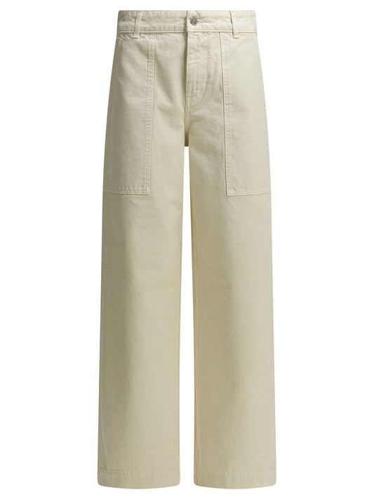 Moncler Cotton wide pants - Beige