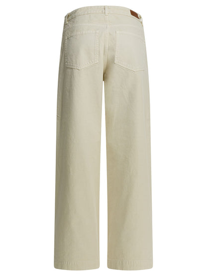 Moncler Cotton wide pants - Beige