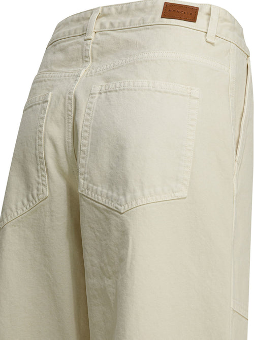 Moncler Cotton wide pants - Beige