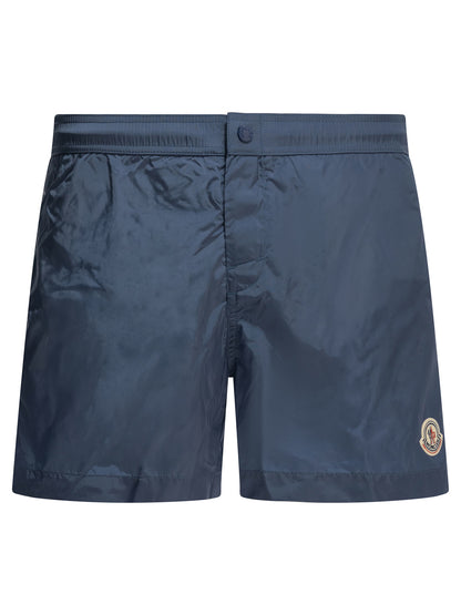 Moncler Swim shorts with logo - Blue