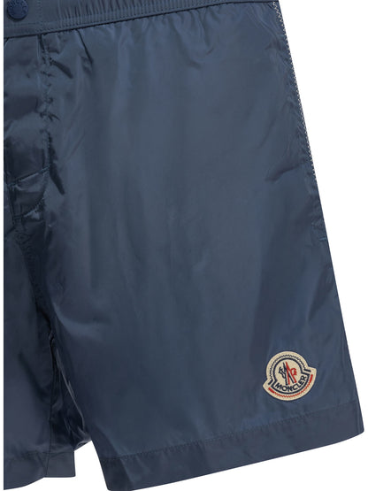 Moncler Swim shorts with logo - Blue