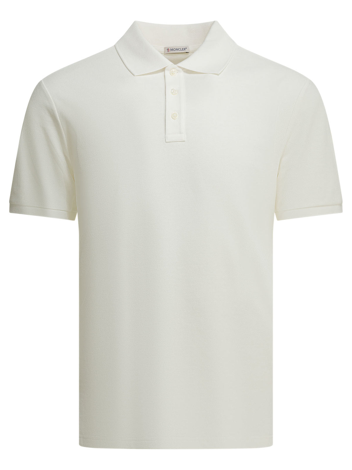 Moncler Polo shirt with buttons and logo - White