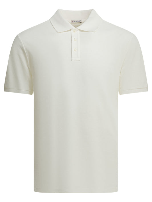 Moncler Polo shirt with buttons and logo - White